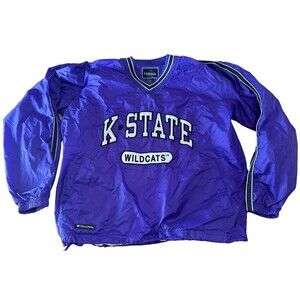 vtg Kansas State University‎ Wildcats K-State windbreaker Pullover jacket Med